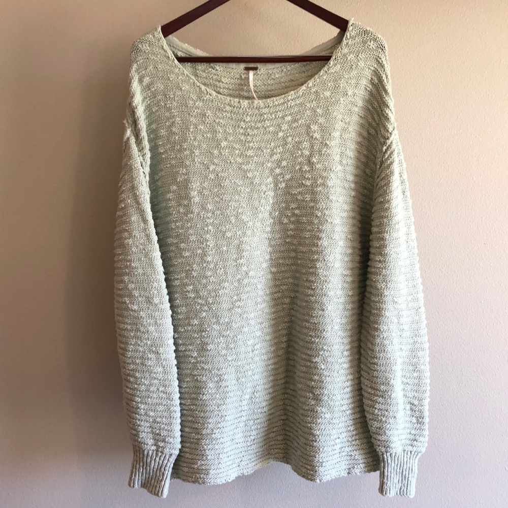 Mint Free People oversized tunic sweater